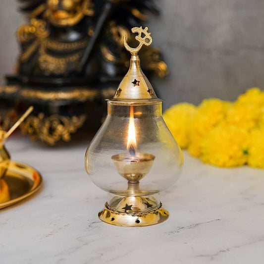 Golden Brass Akhand Diya for Pooja, Return Gifts for Diwali Festivals
